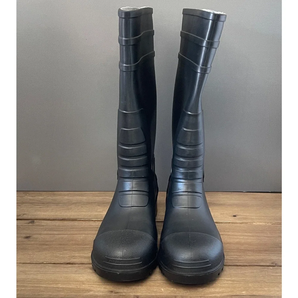 HISEA Tall Work Boots Men 9 / Women 10 Black Waterproof Steel Toe Safety